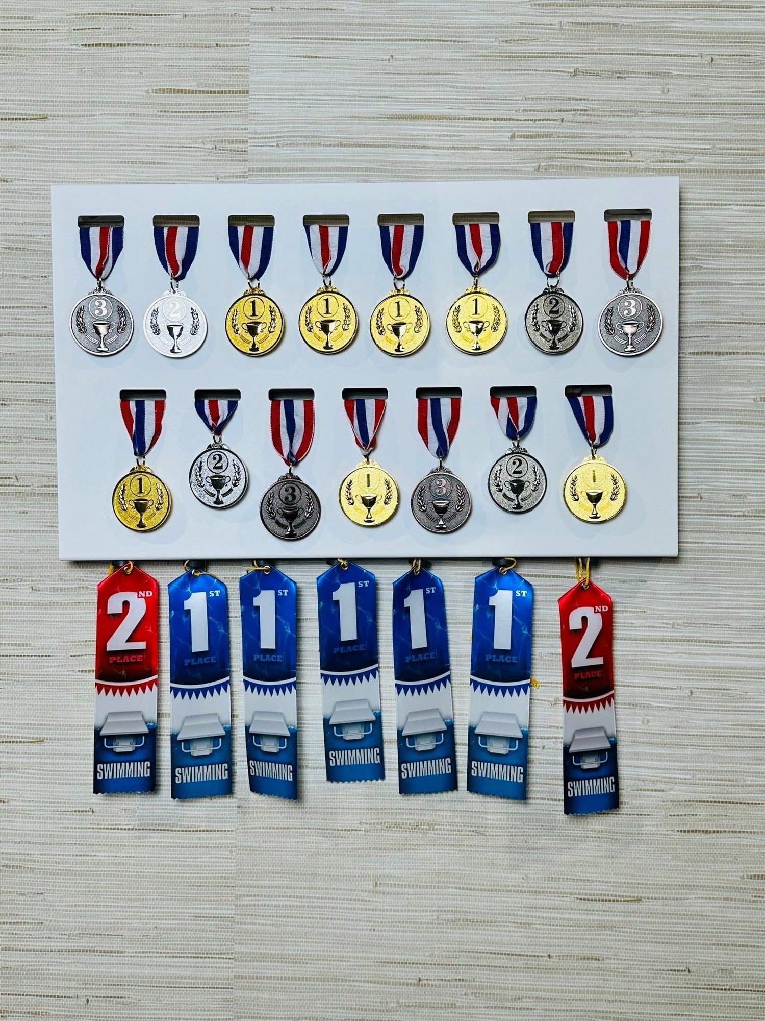 Medal Board Award Displays for medals and ribbons white