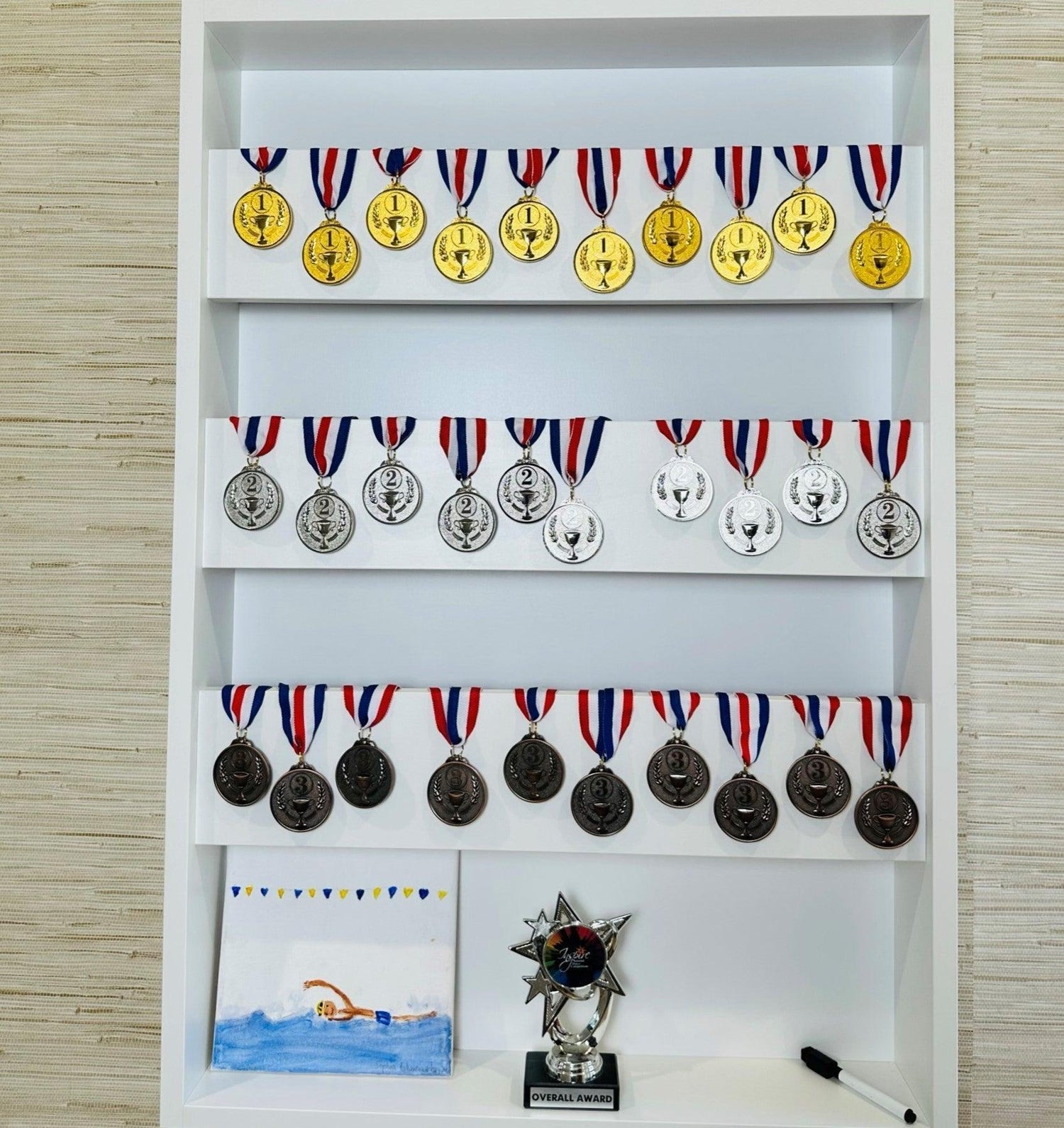 Award Displays for medals and trophies white Showcase