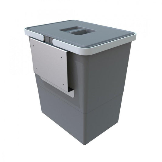 EASY Door/Side Mounted Hanging Waste Bin for 9" Min Cabinet Opening Gray - Solua Inc