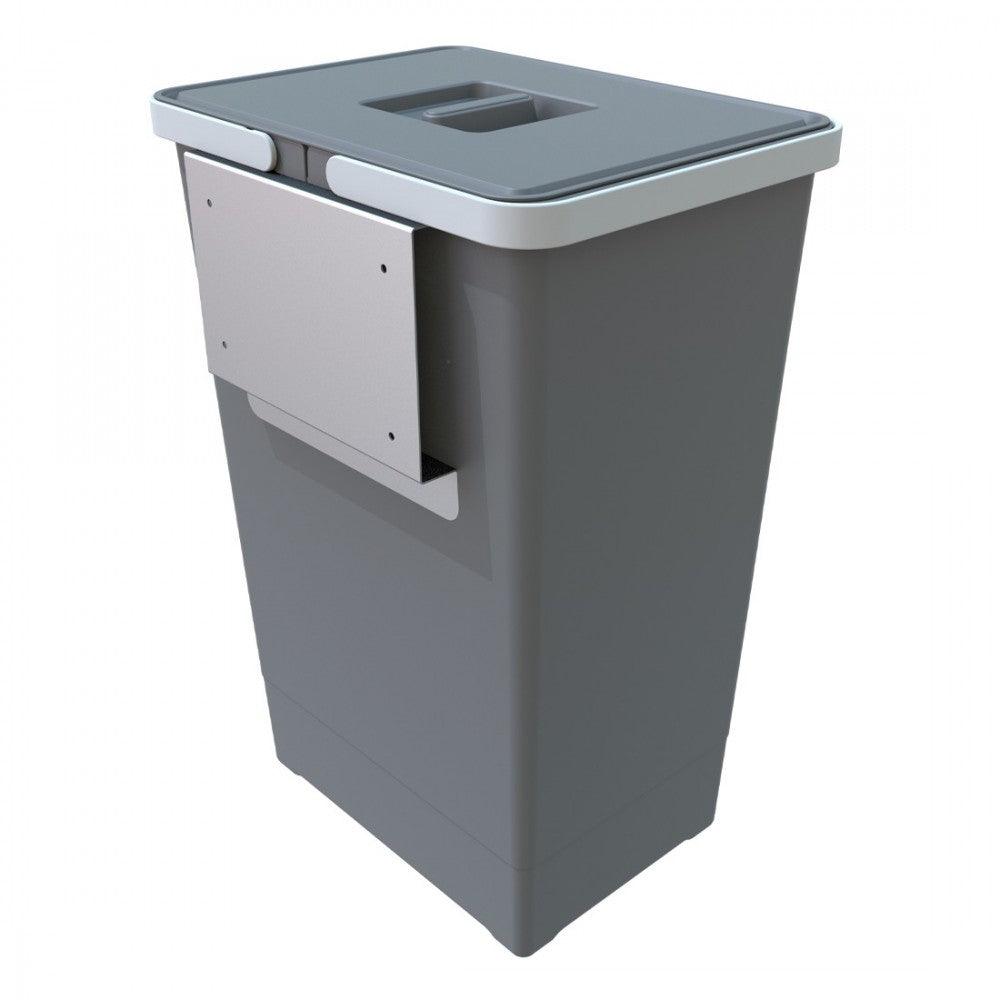 EASY Door/Side Mounted Hanging Waste Bin for 9" Min Cabinet Opening Gray - Solua Inc