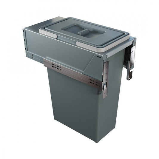 Block 2.0 Top Mount Waste Bin Pull-Out Gray - Solua Inc