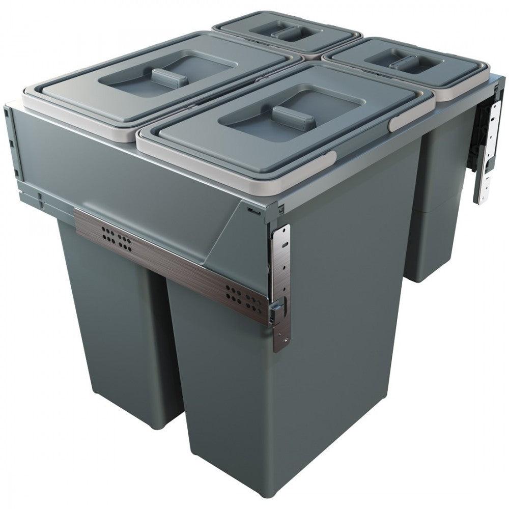 Block 2.0 Top Mount Waste Bin Pull-Out Gray - Solua Inc