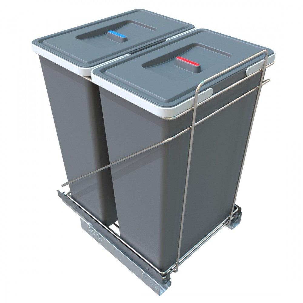 Ecofil GC Bottom Mount Waste Bin Pull-Out Height 24 3/8" Gray - Solua Inc