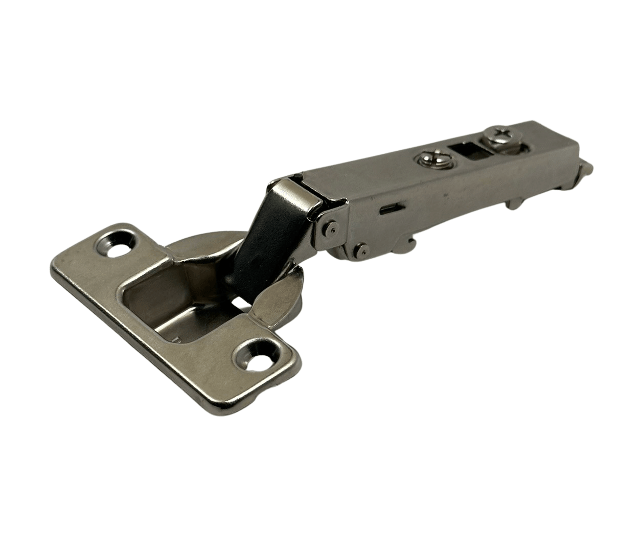 Cabinet Door Hinge Nickel 105° Frameless Soft Close 3D Clip On - Solua Inc