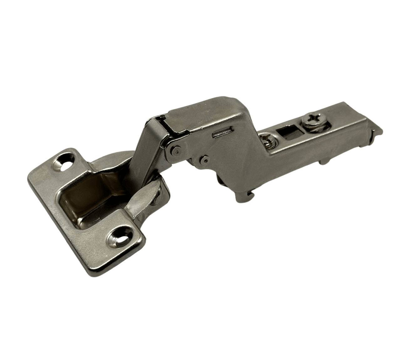 Cabinet Door Hinge Nickel 105° Frameless Soft Close 3D Clip On - Solua Inc