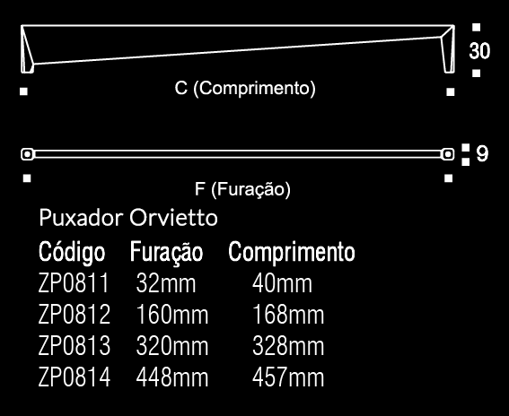 ORVIETTO PULL Centers 17 5-8" White - Solua Inc