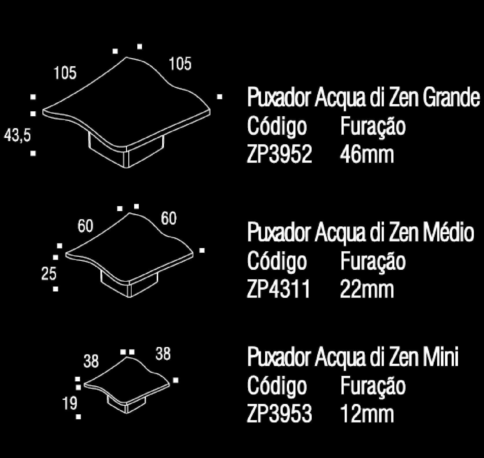 ACQUA DI ZEN KNOB MINI Width 1 1/2" - Solua Inc ZEN Design