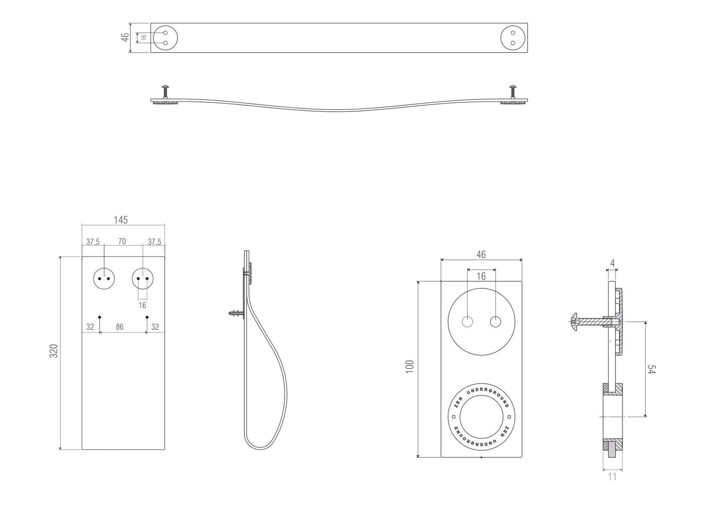 GARAGE PULL Centers 8 7-8" Canvas - Solua Inc