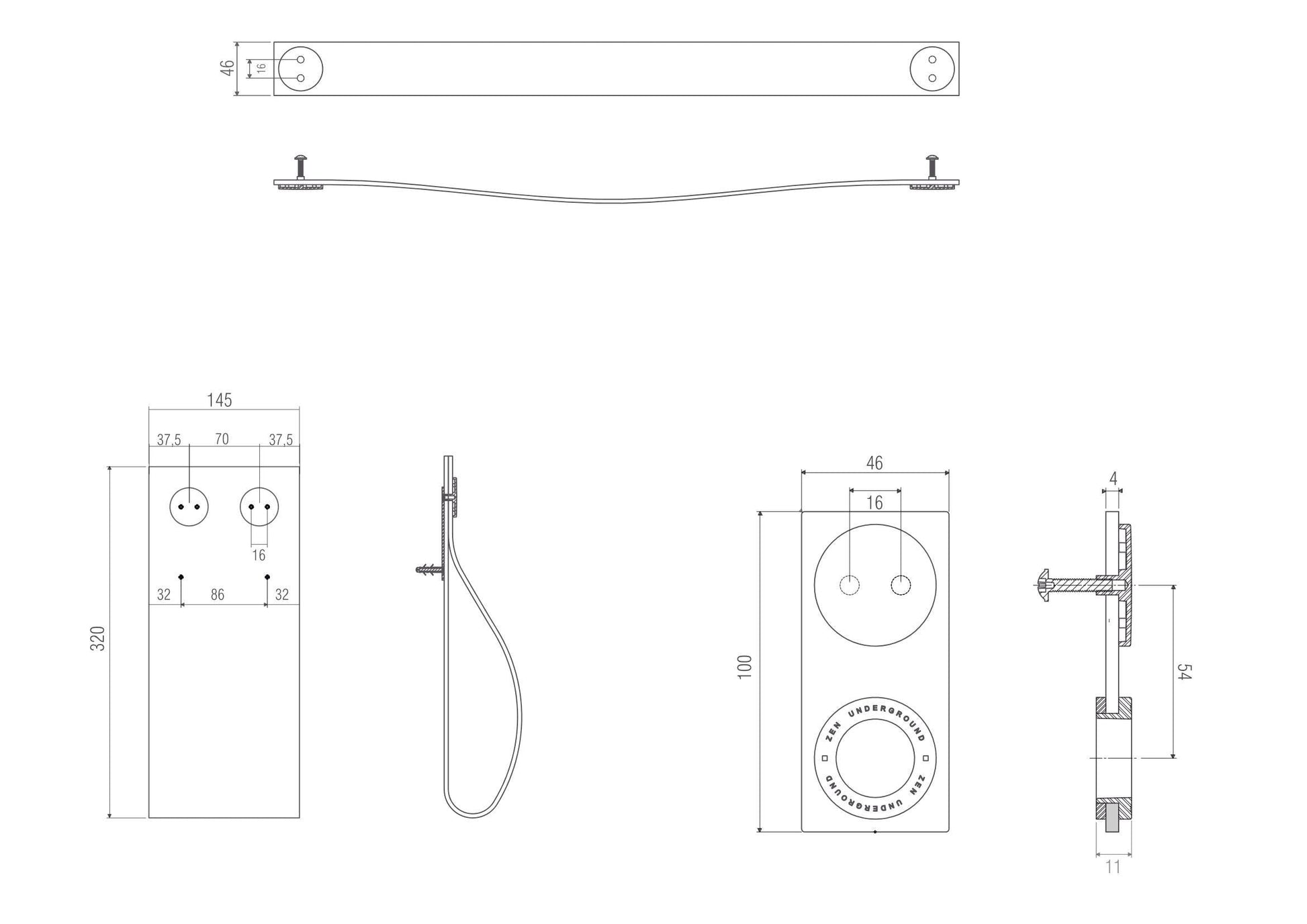 GARAGE PULL Centers 8 7-8" Canvas - Solua Inc