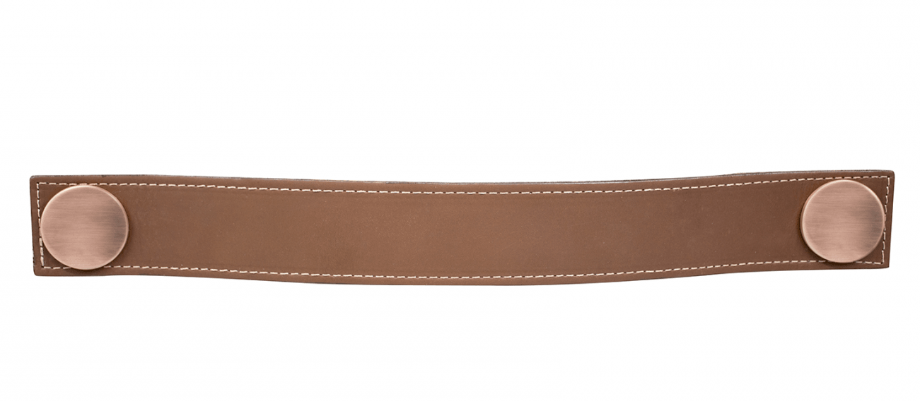 GARAGE PULL Centers 8 7-8" Brown Leather - Solua Inc