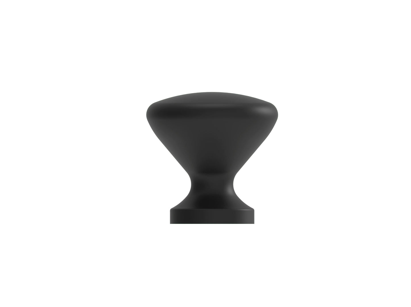 CUP KNOB 1" dia Matt Black - Solua Inc