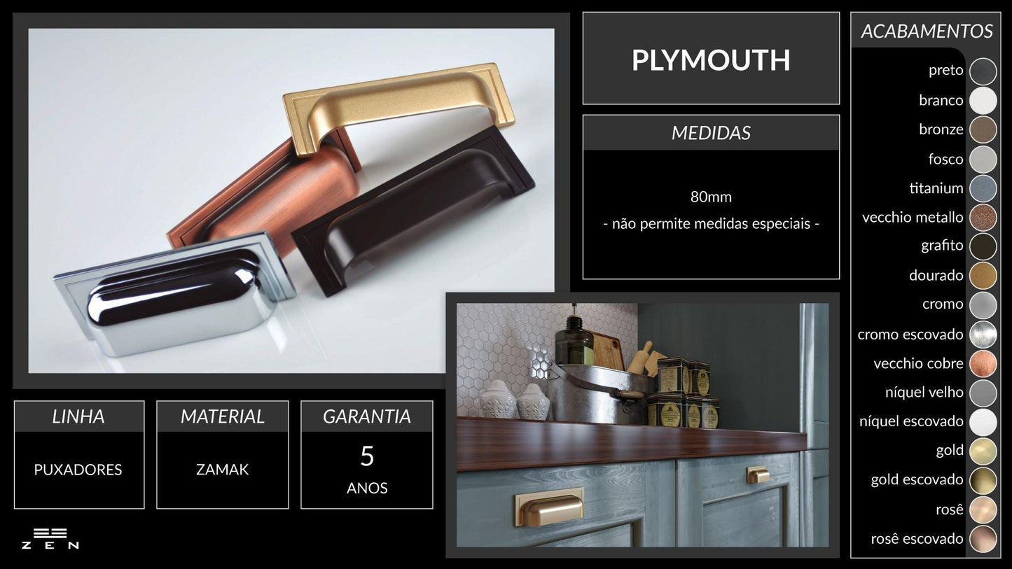 PLYMOUTH PULL3 3-4" Champagne Bronze - Solua Inc