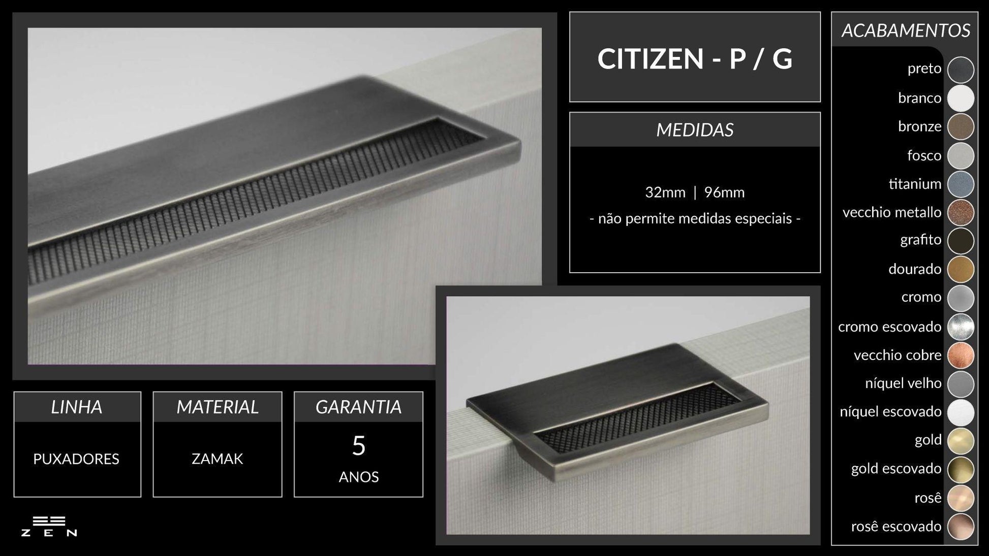 CITIZEN PULL 5 1-8" Chrome - Solua Inc