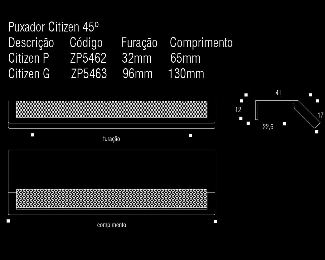 CITIZEN PULL 45 Degree 5 1-8" Matt Black - Solua Inc